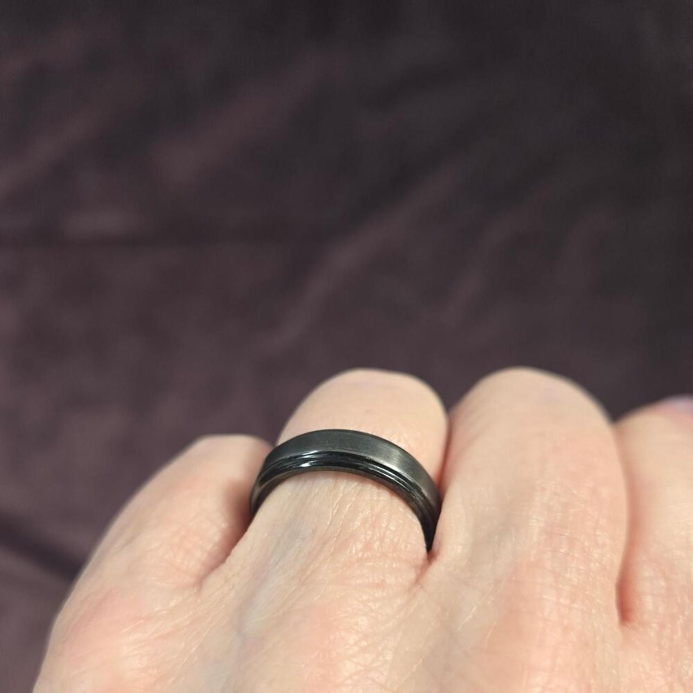 SPOSO Black and Gunmetal Gray Unisex ring